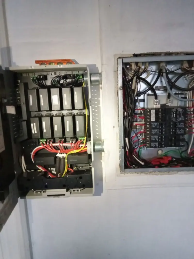 Electrical panel upgrade completed for Security Camera Wiring in Hugo